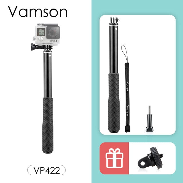 Vamson for Gopro Accessories Tripod Monopod Adjustable Selfie Stick for GoPro Hero 8 7 6 5 for Xiaomi Yi SJCAM for Phone VP422