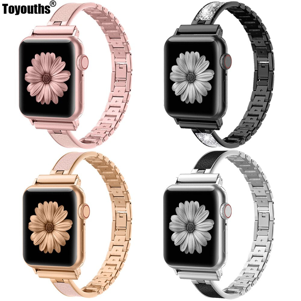 For Apple Watch Band 40mm 44mm Series 5 Slim Replacement Wristband Jewelry Women For iWatch Series 4 3 2 1 38mm 42mm