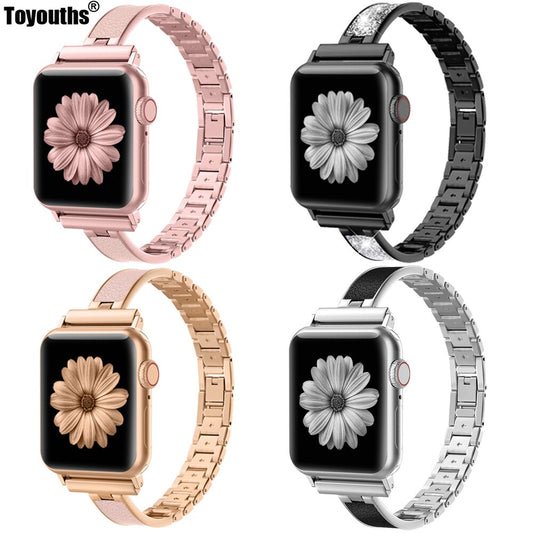 For Apple Watch Band 40mm 44mm Series 5 Slim Replacement Wristband Jewelry Women For iWatch Series 4 3 2 1 38mm 42mm