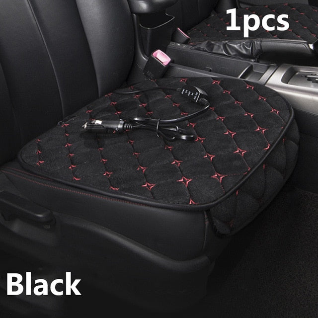 12V Heated Car Seat Cover Cushion Winter Plush Heater Warmer Control Temperature Electric Heating Seat Pad