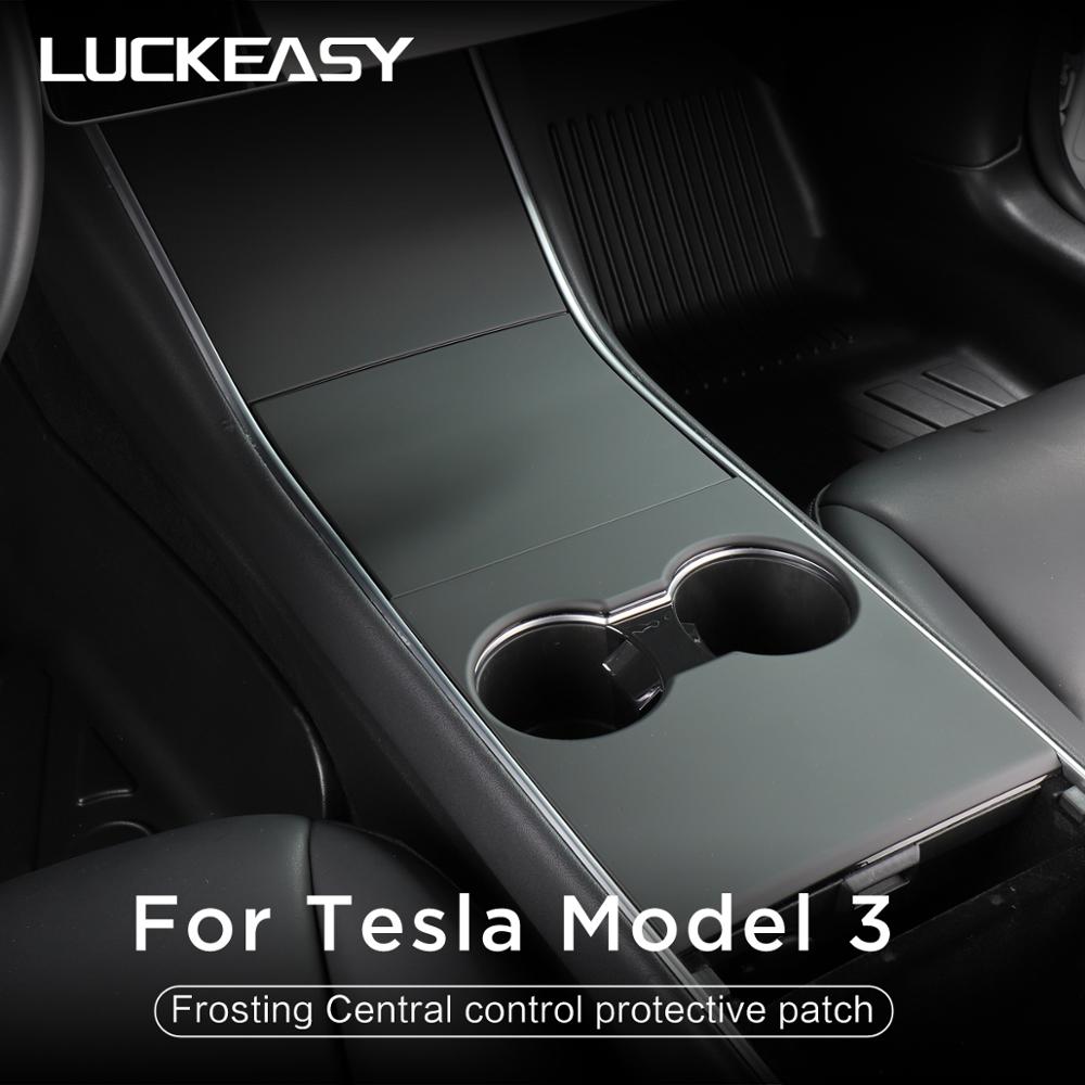 LUCKEASY car central control panel protective patch for Tesla Model 3 2017-2019 Central control three patch feels Tesla Model Y