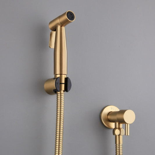 Antique Brushed Gold Douche Kit Hand Held Bidet Sprayer Stainless Steel Toilet Bidet faucet Shattaf  Valve Jet Set Shower Head
