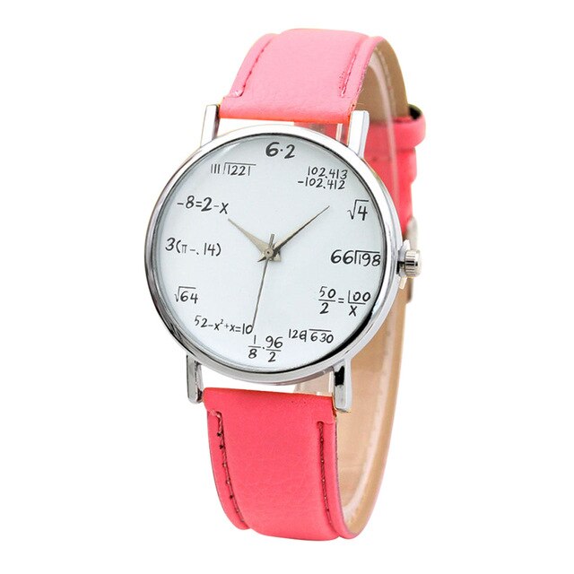 New brand simulation quartz ladies watch mathematical equation printing leather belt female clock fashion women wear jewelry Fi