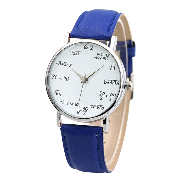 New brand simulation quartz ladies watch mathematical equation printing leather belt female clock fashion women wear jewelry Fi
