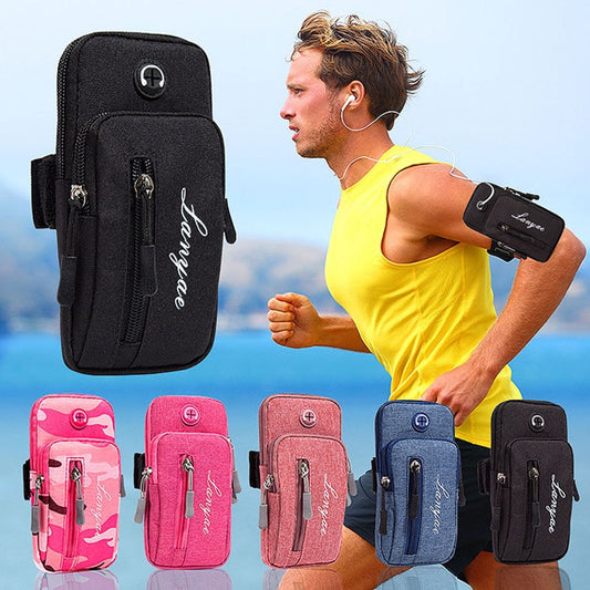 Sport Arm Bag Sports Cell Phone Case Running Jogging Pouch Wallet  With Arm Band Charging Earphone Hole
