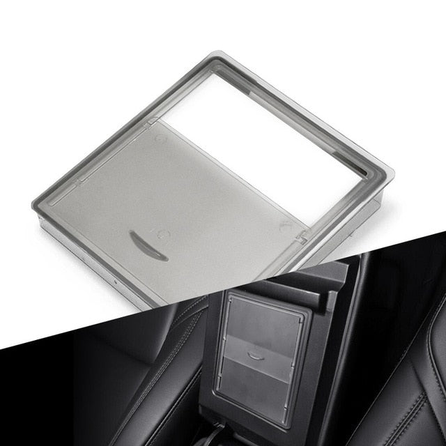 Car Accessories For Tesla Model 3 Auto Armrest Box Storage Organizer Containers Transparent Hidden Holder Box 2017 2018 2019