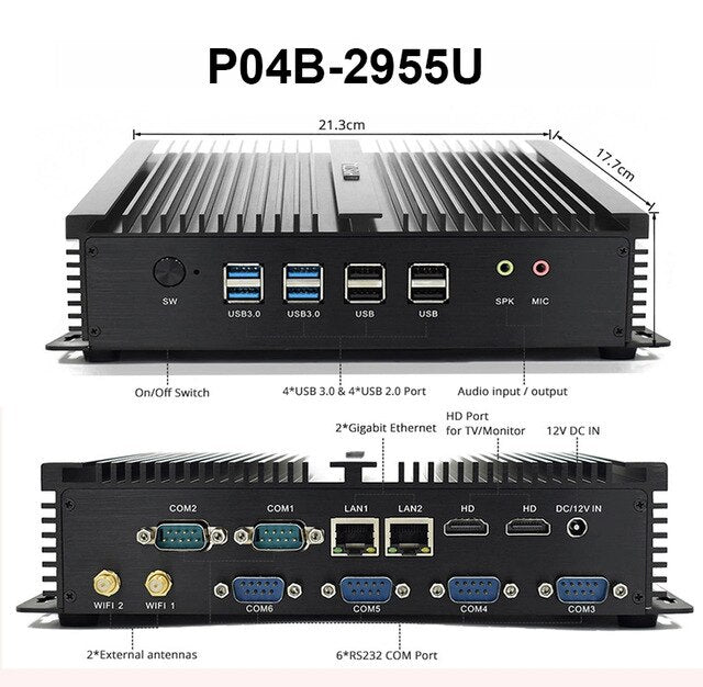 Intel Core i5 8250u Quad Core minipc dual nuc i7 5500U Windows 10 Linux Industrial Computer COM HDMI VGA j1900 Thin Client