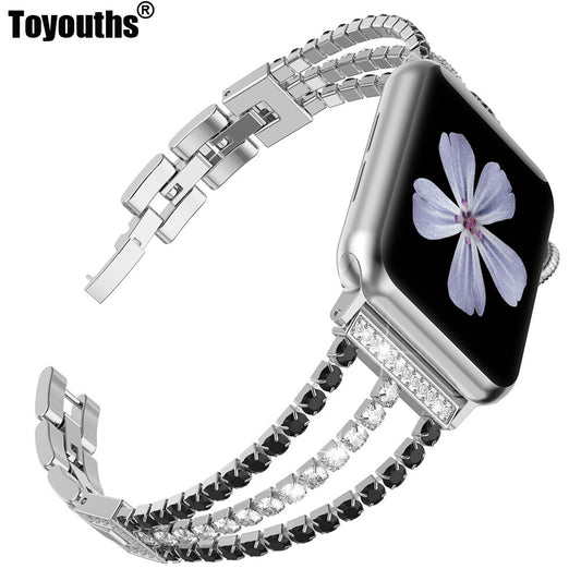 Diamond Strap For Apple Watch Band 40mm 44mm Bling Jewelry Stainless Steel Band Women for iWatch Series 5 4 3 2 1 38mm 42mm