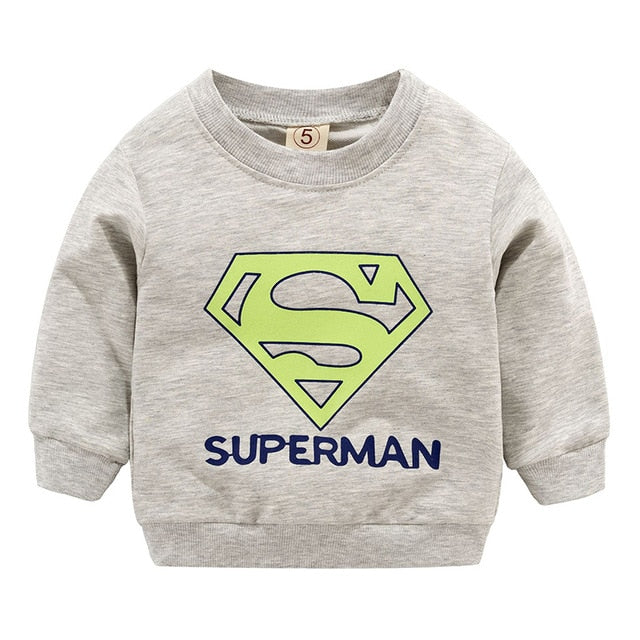 New Baby Boys Girls Sweatshirts Autumn Spring Cartoon Cotton Hoodies Tops Children Kids Long Sleeve T Shirts Blouse Clothes