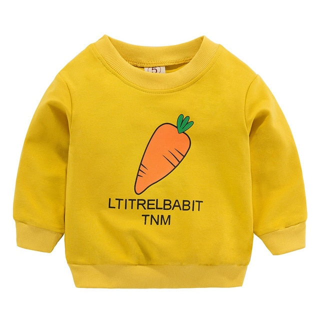 New Baby Boys Girls Sweatshirts Autumn Spring Cartoon Cotton Hoodies Tops Children Kids Long Sleeve T Shirts Blouse Clothes