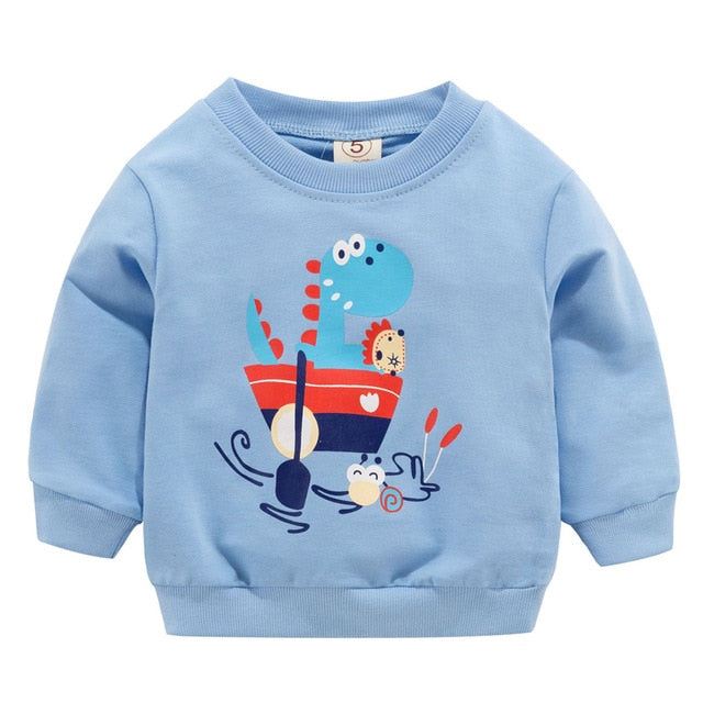 New Baby Boys Girls Sweatshirts Autumn Spring Cartoon Cotton Hoodies Tops Children Kids Long Sleeve T Shirts Blouse Clothes