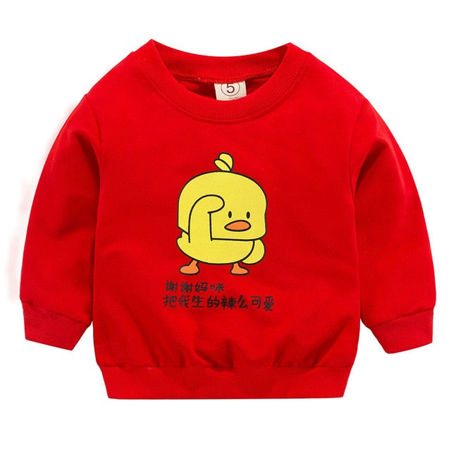 New Baby Boys Girls Sweatshirts Autumn Spring Cartoon Cotton Hoodies Tops Children Kids Long Sleeve T Shirts Blouse Clothes