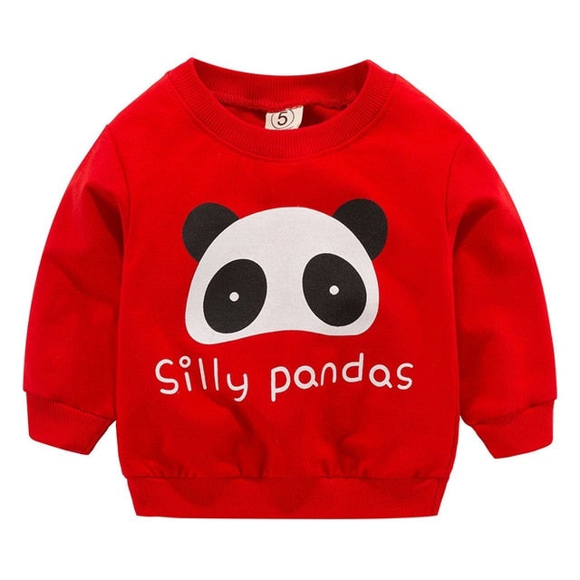 New Baby Boys Girls Sweatshirts Autumn Spring Cartoon Cotton Hoodies Tops Children Kids Long Sleeve T Shirts Blouse Clothes