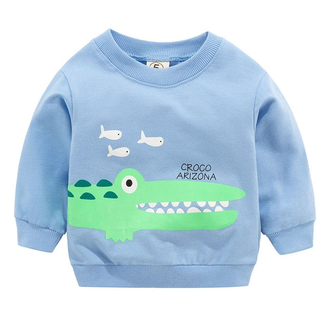 New Baby Boys Girls Sweatshirts Autumn Spring Cartoon Cotton Hoodies Tops Children Kids Long Sleeve T Shirts Blouse Clothes