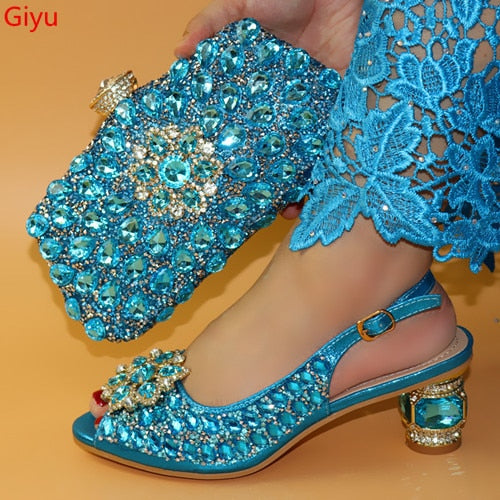 doershow good price Italian Shoes and Bag Set African Wedding Shoe and Bag set Italy Shoe and Handbag Summer Set Women!HLO1-28