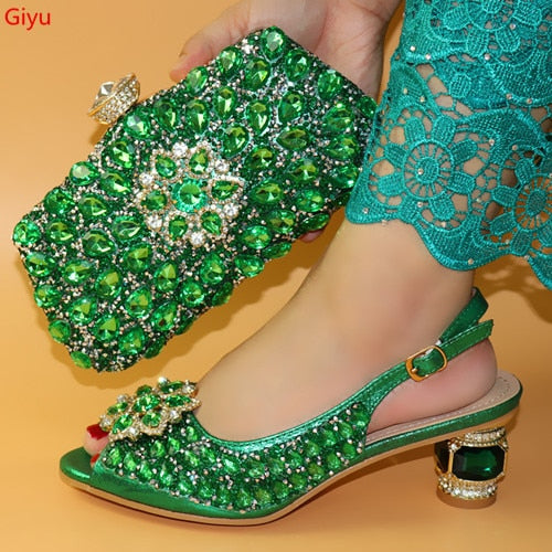 doershow good price Italian Shoes and Bag Set African Wedding Shoe and Bag set Italy Shoe and Handbag Summer Set Women!HLO1-28