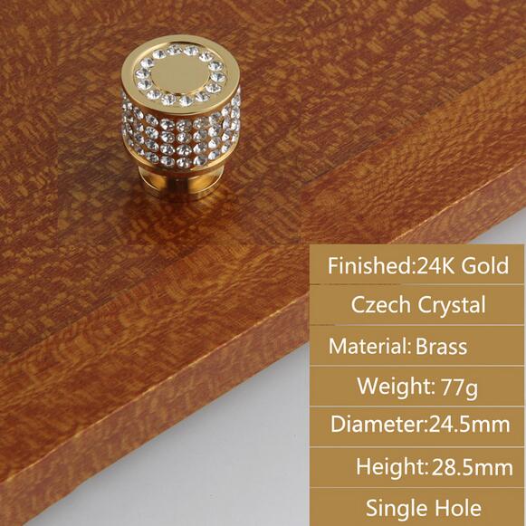 24K Gold Chrome Crystal Drawer Cabinet Knobs Handle Diamond Sliver Wine Wardrobe Decotation Furniture Knobs Dresser Pull Handles