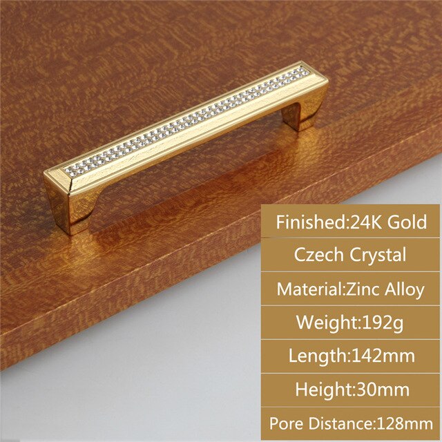 24K Gold Chrome Crystal Drawer Cabinet Knobs Handle Diamond Sliver Wine Wardrobe Decotation Furniture Knobs Dresser Pull Handles