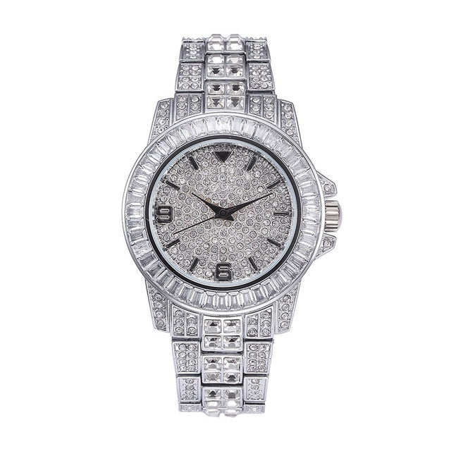 Hip Hop Micro Paved AAA Cubic Zirconia Bling Iced Out Men Gold Bracelet Watch Band Link Chain Bracelets Bangles for Men Jewelry