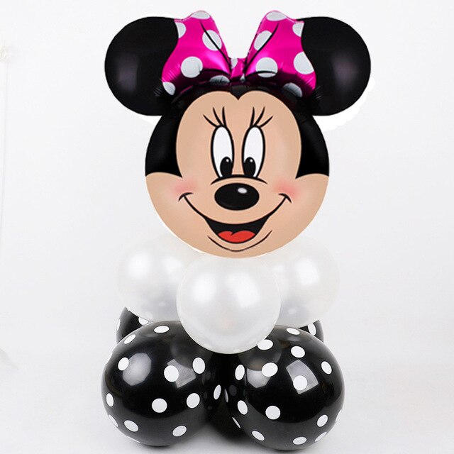 Mickey minnie foil balloons 1st birthday party decorations kids ballon number 1 globos dot latex Children's toy baby shower girl