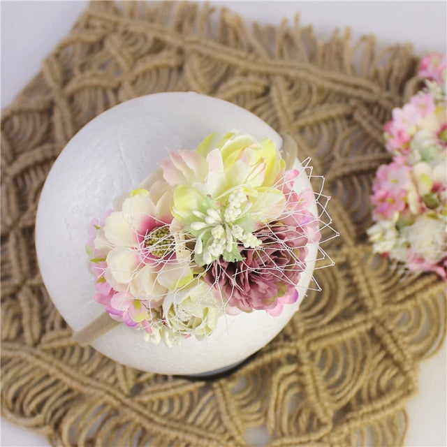 BalleenShiny Princess Flower Headband Newborn Baby Boy Girl Artificial Floral Photography Prop Hair Accessories Infant Headwear