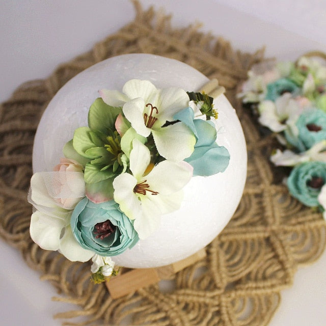 BalleenShiny Princess Flower Headband Newborn Baby Boy Girl Artificial Floral Photography Prop Hair Accessories Infant Headwear