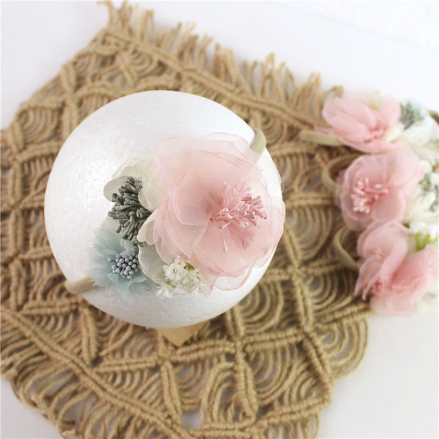 BalleenShiny Princess Flower Headband Newborn Baby Boy Girl Artificial Floral Photography Prop Hair Accessories Infant Headwear