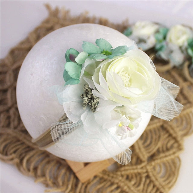 BalleenShiny Princess Flower Headband Newborn Baby Boy Girl Artificial Floral Photography Prop Hair Accessories Infant Headwear
