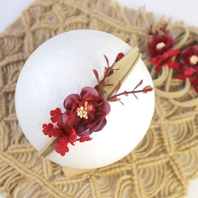 BalleenShiny Princess Flower Headband Newborn Baby Boy Girl Artificial Floral Photography Prop Hair Accessories Infant Headwear