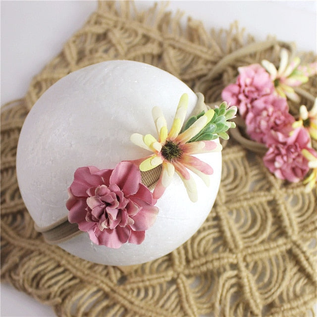 BalleenShiny Princess Flower Headband Newborn Baby Boy Girl Artificial Floral Photography Prop Hair Accessories Infant Headwear