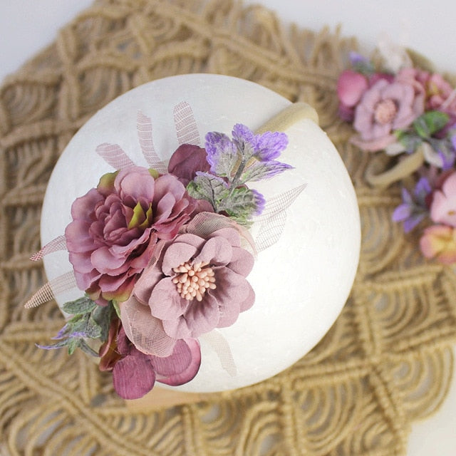 BalleenShiny Princess Flower Headband Newborn Baby Boy Girl Artificial Floral Photography Prop Hair Accessories Infant Headwear