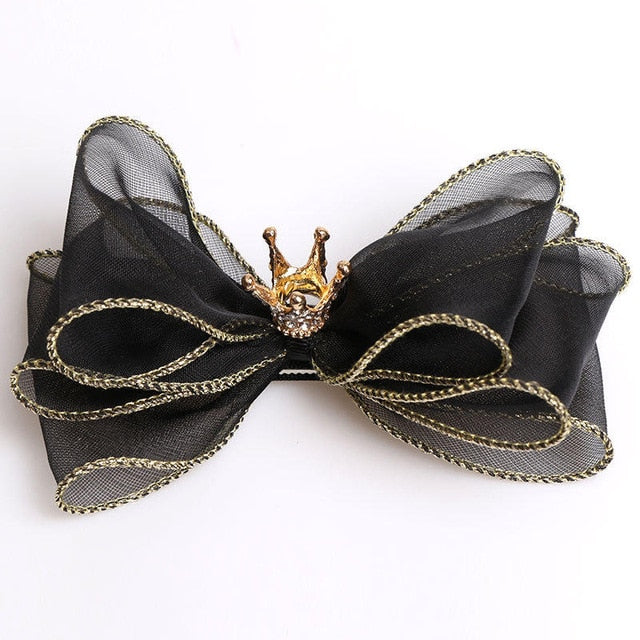 BalleenShiny Baby Girls Bowknot Crown Headband Lace Elastic Princess Hair Band Fashion New Style Children Kids Hair Accessories
