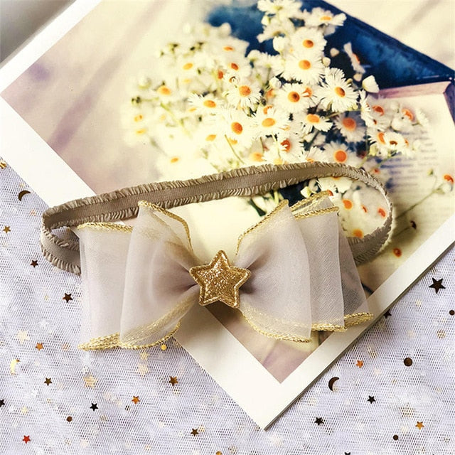 BalleenShiny Baby Girls Bowknot Crown Headband Lace Elastic Princess Hair Band Fashion New Style Children Kids Hair Accessories