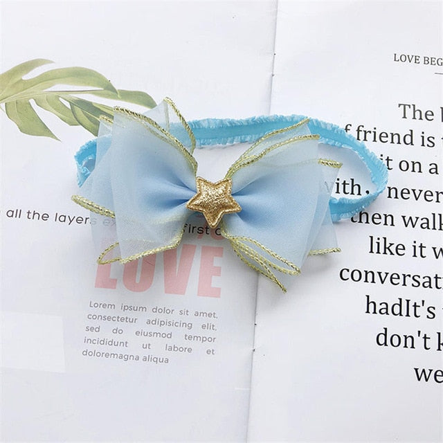 BalleenShiny Baby Girls Bowknot Crown Headband Lace Elastic Princess Hair Band Fashion New Style Children Kids Hair Accessories