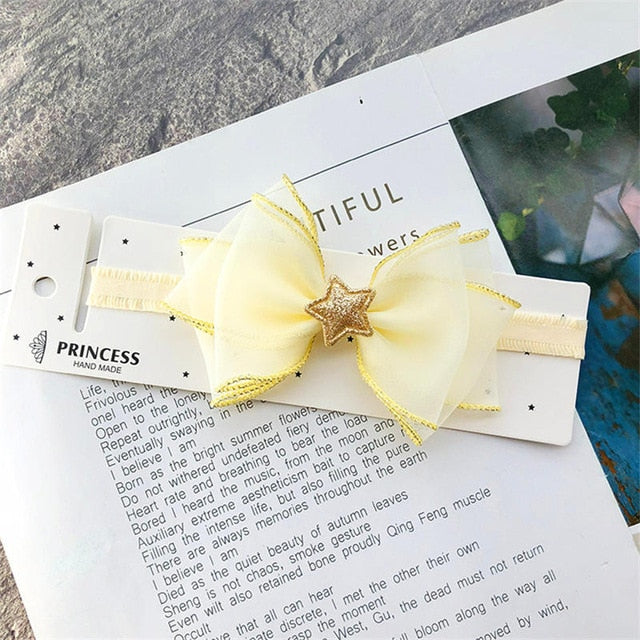 BalleenShiny Baby Girls Bowknot Crown Headband Lace Elastic Princess Hair Band Fashion New Style Children Kids Hair Accessories