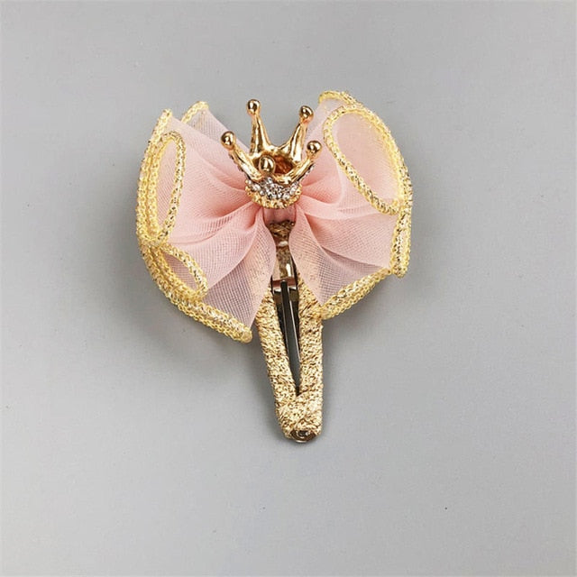 BalleenShiny Baby Girls Bowknot Crown Headband Lace Elastic Princess Hair Band Fashion New Style Children Kids Hair Accessories