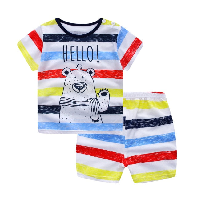 Children's Wear 2018 spring Summer Baby kids Boys Sports casual Suit boy T-shirt + jeans 2pc Set Children's Clothes kids clothes