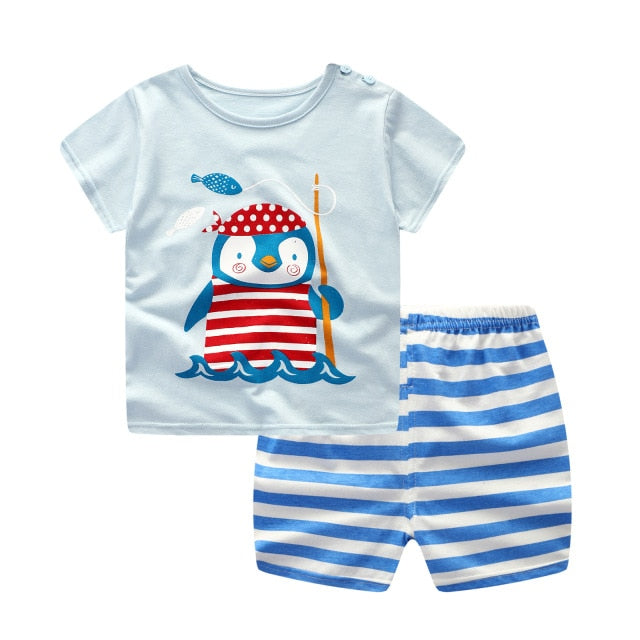 Children's Wear 2018 spring Summer Baby kids Boys Sports casual Suit boy T-shirt + jeans 2pc Set Children's Clothes kids clothes