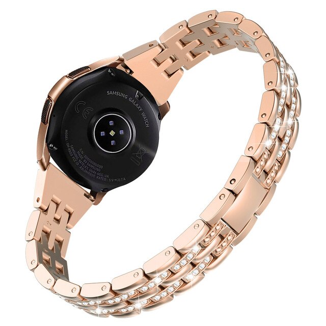 Toyouths Metal Crystal Diamond Band for Samsung Galaxy Watch 42mm Bracelet Wristband Women Strap for Galaxy Watch Active2 40mm
