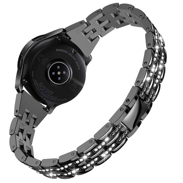 Toyouths Metal Crystal Diamond Band for Samsung Galaxy Watch 42mm Bracelet Wristband Women Strap for Galaxy Watch Active2 40mm
