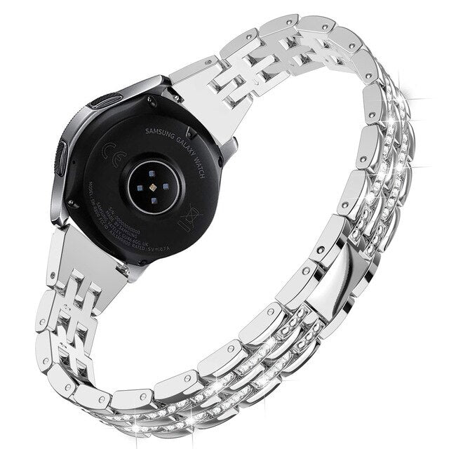 Toyouths Metal Crystal Diamond Band for Samsung Galaxy Watch 42mm Bracelet Wristband Women Strap for Galaxy Watch Active2 40mm