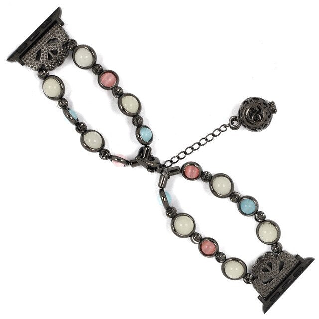 Women Jewelry Watchband For Apple Watch Band 38mm 42mm Agate Luminous For Apple iWatch Strap 40mm 44mm Series 2 3 4 5 Bracelet