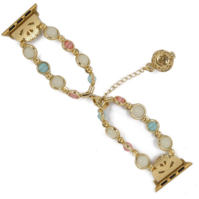 Women Jewelry Watchband For Apple Watch Band 38mm 42mm Agate Luminous For Apple iWatch Strap 40mm 44mm Series 2 3 4 5 Bracelet