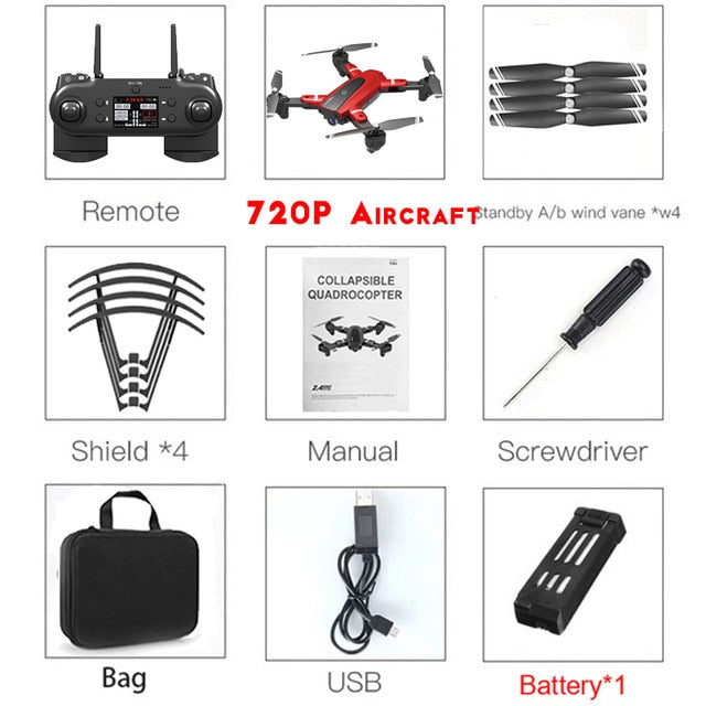 HJ68 Foldable Profissional Drone With Camera 4K HD Selfie Auto Follow WiFi FPV Wide Angle RC Quadcopter Helicopter Toy S167 G901