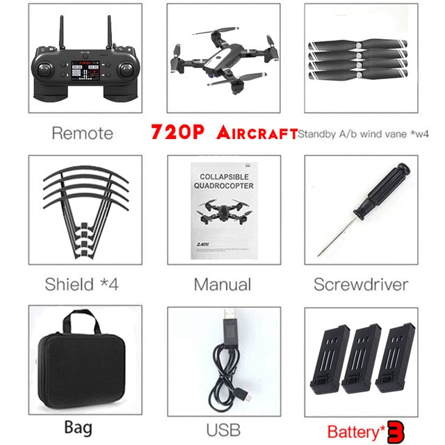 HJ68 Foldable Profissional Drone With Camera 4K HD Selfie Auto Follow WiFi FPV Wide Angle RC Quadcopter Helicopter Toy S167 G901