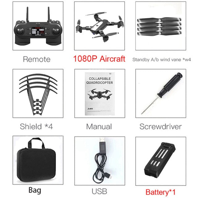 HJ68 Foldable Profissional Drone With Camera 4K HD Selfie Auto Follow WiFi FPV Wide Angle RC Quadcopter Helicopter Toy S167 G901