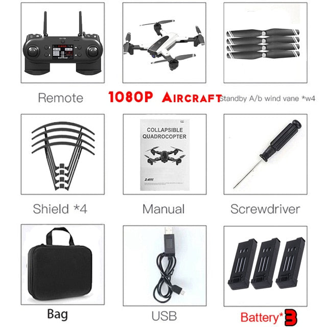 HJ68 Foldable Profissional Drone With Camera 4K HD Selfie Auto Follow WiFi FPV Wide Angle RC Quadcopter Helicopter Toy S167 G901