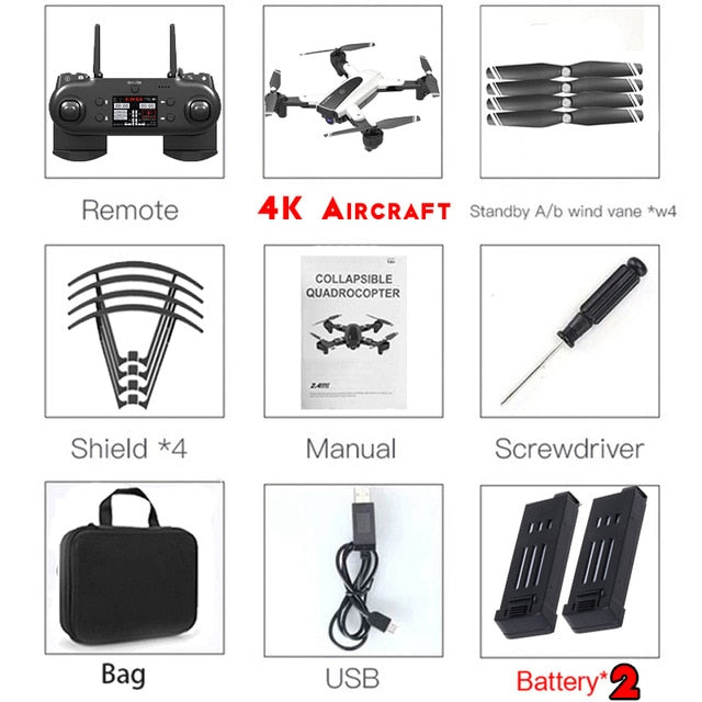 HJ68 Foldable Profissional Drone With Camera 4K HD Selfie Auto Follow WiFi FPV Wide Angle RC Quadcopter Helicopter Toy S167 G901