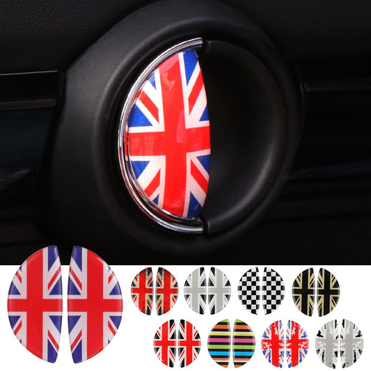 2pcs 3D Crystal Epoxy Car Interior Pull Handle Sticker For BMW MINI COOPER R56 R55 R60 R61 Countryman F55 F56 F60 Car Styling