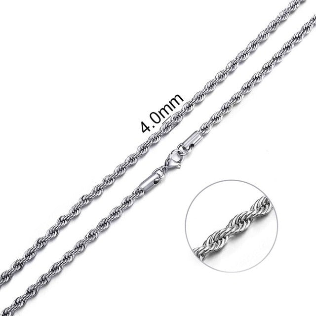 Stainless Steel Chain Necklace for Men Women Curb Cuban Link Chain Black Gold Silver Color Punk Choker Fashion Male Jewelry Gift